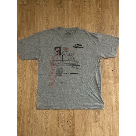 Call of Duty Black Ops Cold War T-Shirt Gray Graphic Cotton Blend Men’s Large - Picture 1 of 6